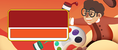 卡通手绘美术班招生公众号首图背景