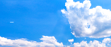 你好九月蓝色天空简约公众号首图背景