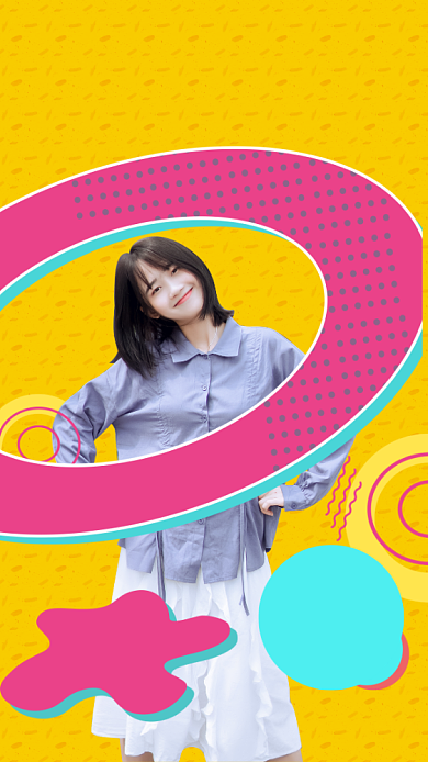 搞笑可爱女神竖版视频封面背景