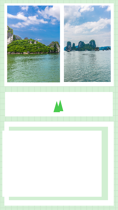 绿色简约桂林山水介绍文章配图背景