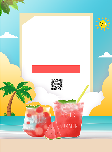 冰镇西瓜汁冷饮促销印刷海报背景