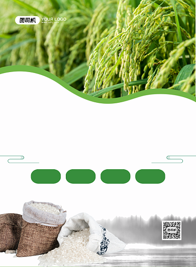 精选大米促销创意简约宣传印刷海报背景
