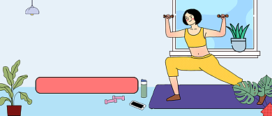 运动健身教学马甲线卡通公众号首图背景