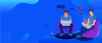 蓝色手绘IT招聘精英公众号首图背景