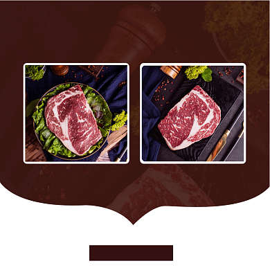 创意简约西餐牛排产品推荐方形配图背景