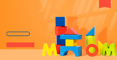 益智儿童玩具积木双十二促销海报背景