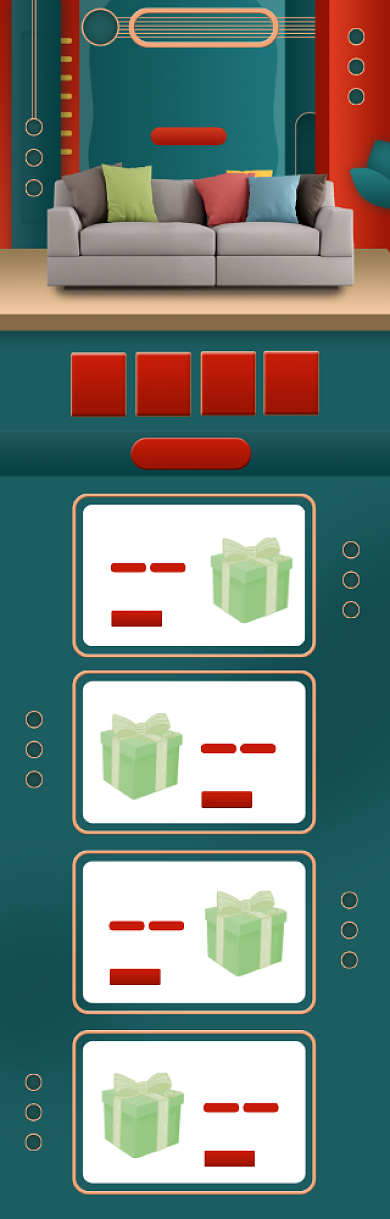 绿色原创微立体天猫家装节电商首页背景