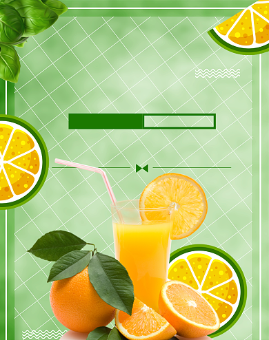 橙子水果尝鲜狂欢大促海报背景