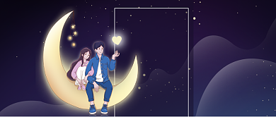 七夕节插画手绘卡通各种首图背景