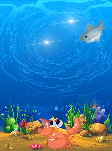 现代蓝色爆款海洋馆三日游宣传单背景