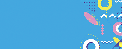 孟菲斯蓝色色块游乐场代金券优惠券背景