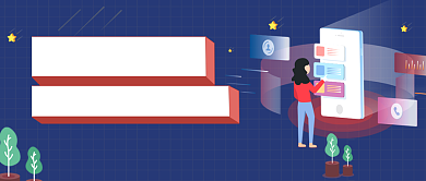 蓝色卡通线上直播公开课公众号首图背景