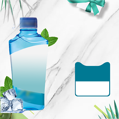 绿色清新口气漱口水主图直通车背景