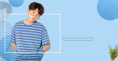 蓝色简约男装活动夏秋上新海报背景