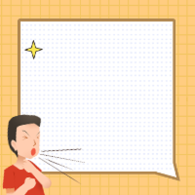 慢性咳嗽橙色插画公众号次图背景