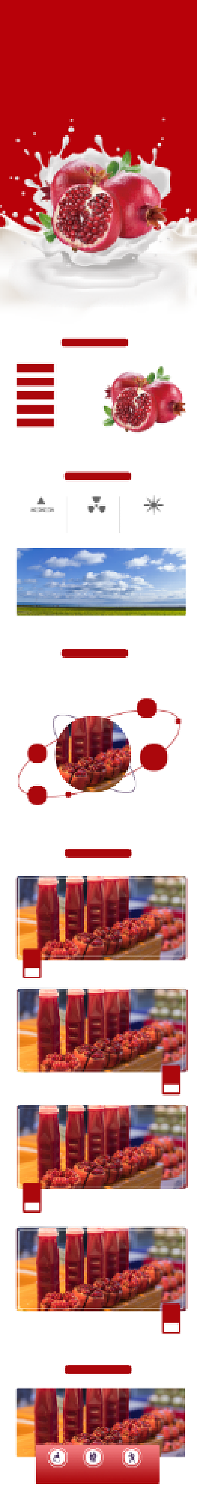 红色简约大气石榴水果详情页背景