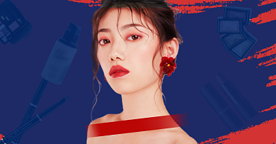 美妆彩妆撞色时尚潮流海报背景