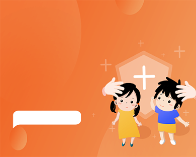 橙色卡通医疗保险宣传小程序封面背景