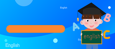 蓝色渐变手绘英语培训课公众号首图背景