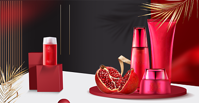 国庆焕新美妆护肤品活动大促海报背景