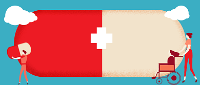 关爱健康卡通手绘公众号首图背景