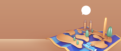 旅行路线推荐创意立体公众号首图背景