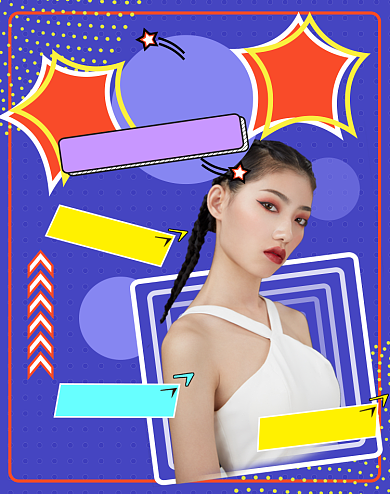 卡通蓝色简约主播福利海报背景