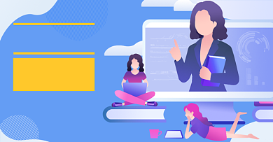 学习在线1对1手绘学习卡通教育海报课背景