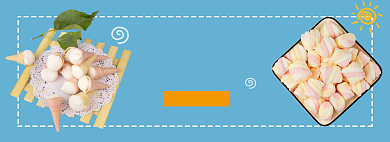 棉花糖七夕吃货节零食大放价banner背景