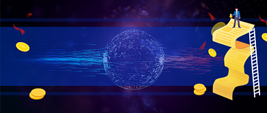 金融股票科技卡通线条公众号首图背景