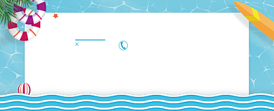 蓝色卡通手绘游泳馆代金券优惠券背景