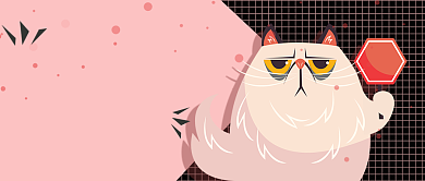 粉色卡通宠物绝育公众号首图背景