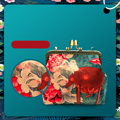 中国风国潮刺绣女包电商主图背景