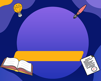 紫色卡通网上课堂小程序封面背景