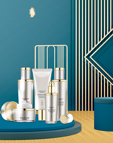 双十二蓝色简约立体C4D活动海报背景