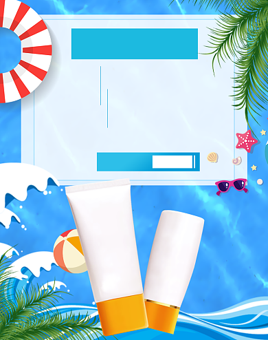 夏季狂暑季美妆狂欢大促背景