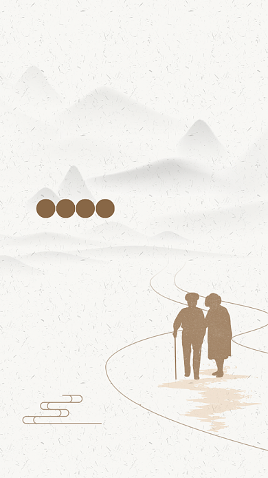 重阳节简约线条文章配图背景