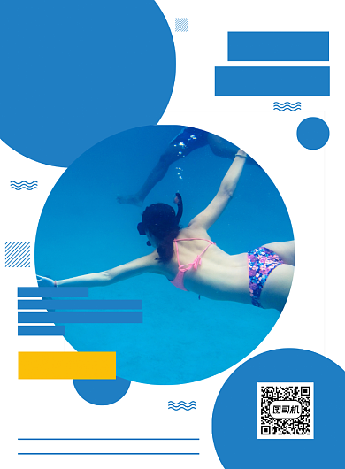 蓝色夏季游泳健身会员招募招生宣传海报背景