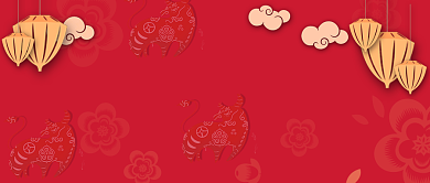 春节习俗大年初一拜大年红色牛年公众号首图背景