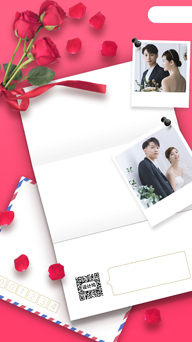 情人贺卡情书玫瑰花背景