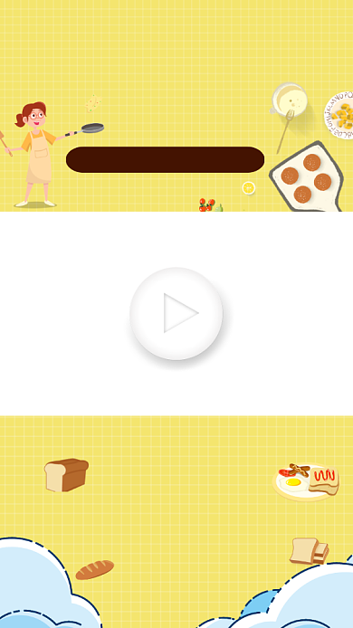 暖心早餐文艺卡通可爱直播视频边框背景