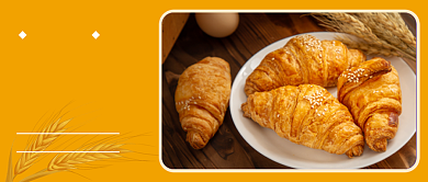 黄色简约面包甜点公众号首图背景