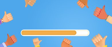 好运加载简约蓝色点赞首图背景