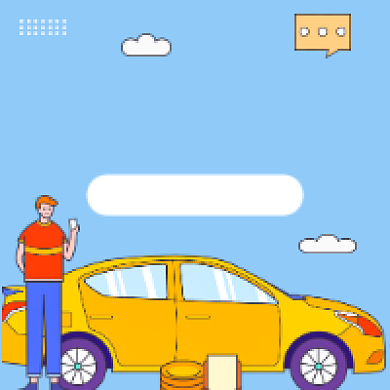 汽车测评避坑指南简约插画公众号次图背景