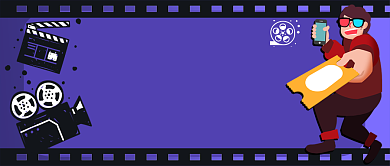 观影指南手绘卡通公众号首图背景