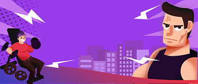 运动健身手绘卡通公众号首图背景