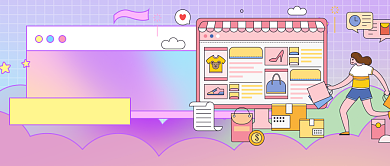 小清新渐变直播福利新媒体首图背景