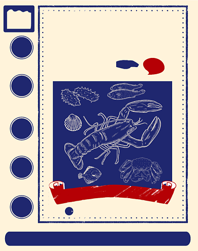 海鲜特惠促销竖版海报背景