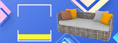 布艺沙发床家居家具促销banner背景