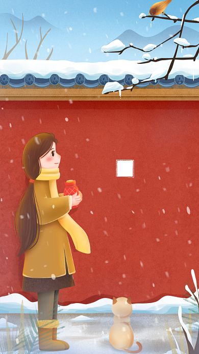 大雪传统节气手机海报背景
